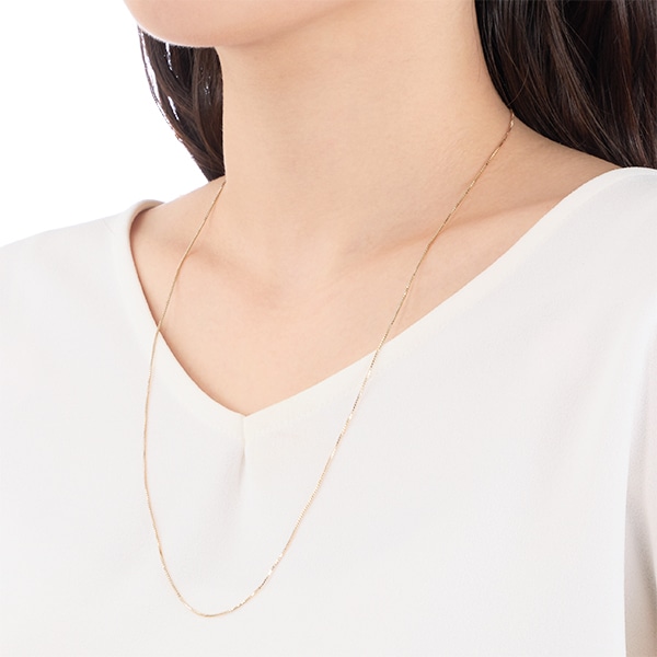 K18�C�G���[�S�[���h�����O�l�b�N���X�i60cm�j