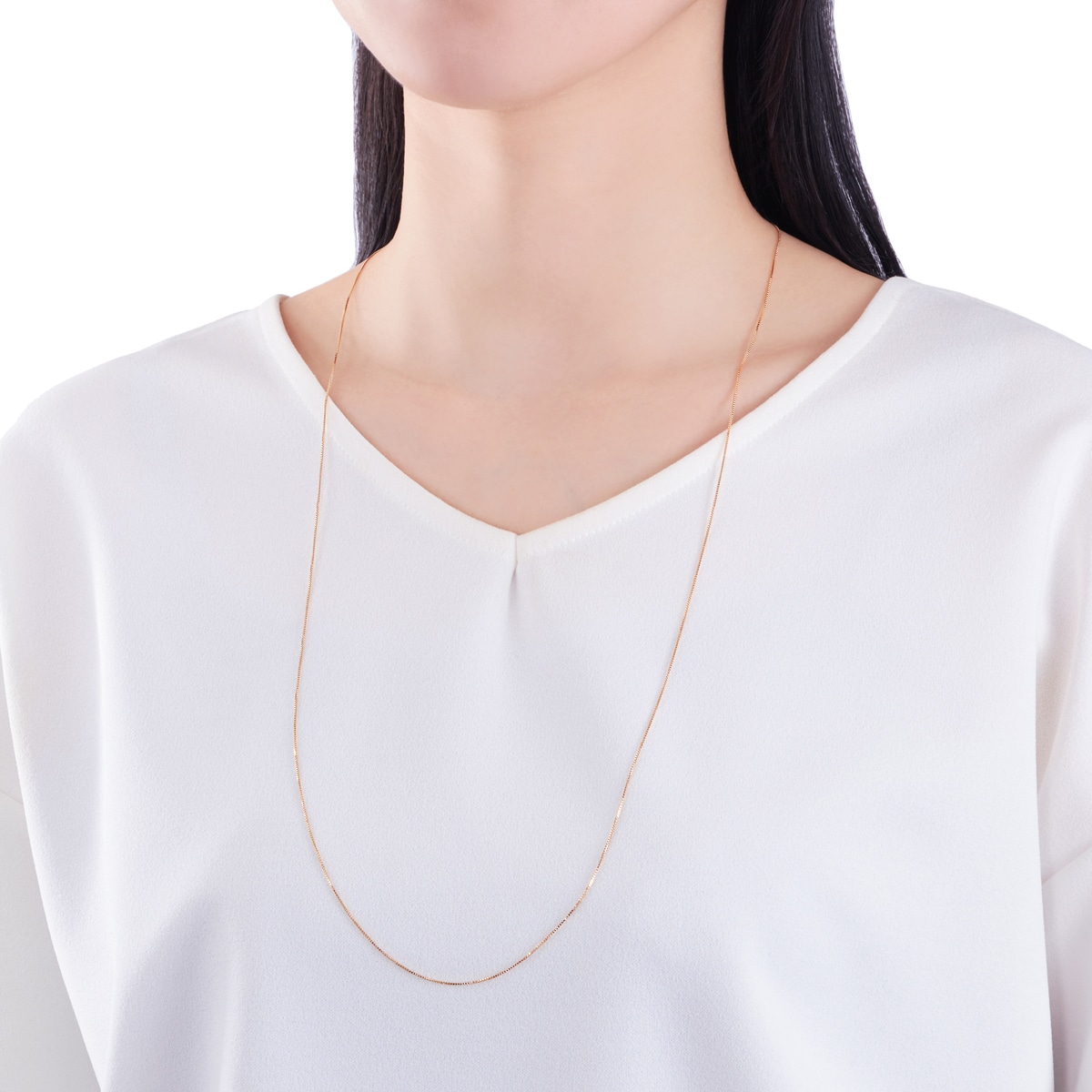 K18�C�G���[�S�[���h�����O�l�b�N���X�i80cm�j