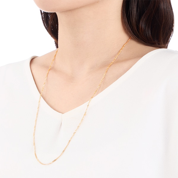 K18�C�G���[�S�[���h�����O�l�b�N���X�i60cm�j