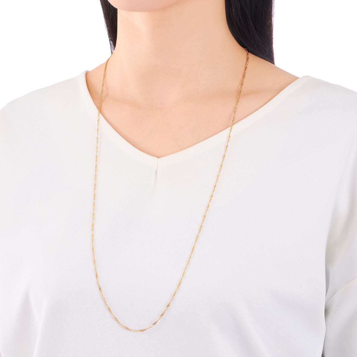 K18�C�G���[�S�[���h�����O�l�b�N���X�i80cm�j